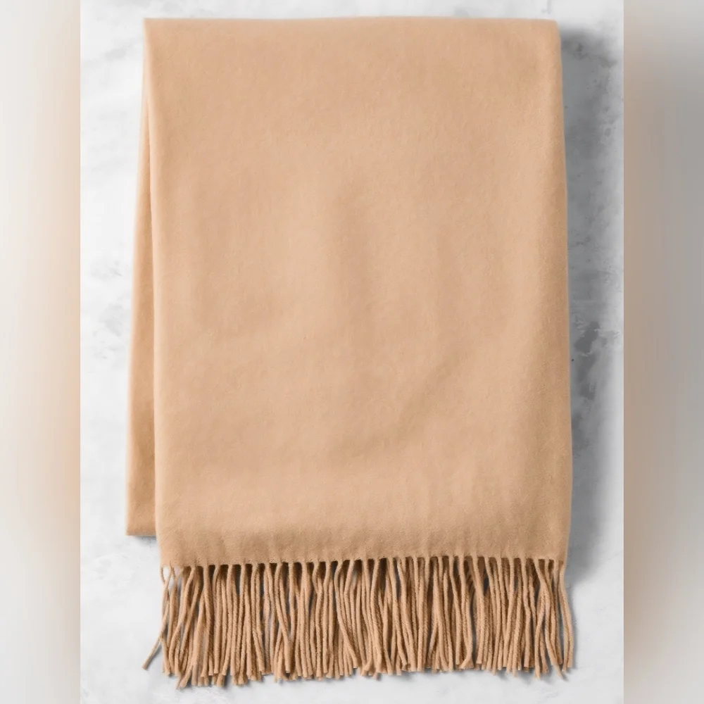 European Solid Cashmere Throw, Size 51